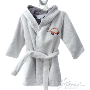 Детски халат за баня с бродерия - Костенурка